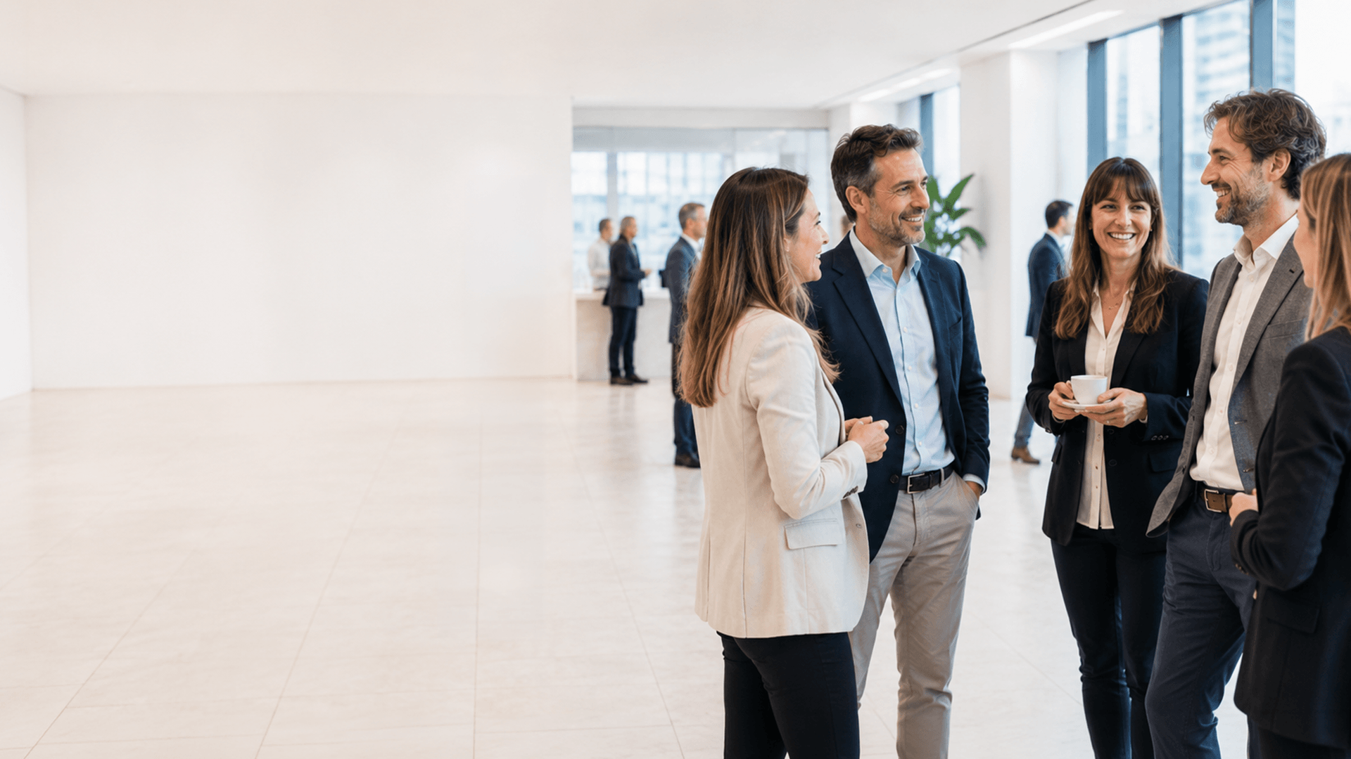 Equipo de asesores inmobiliarios trabajando en comunidad