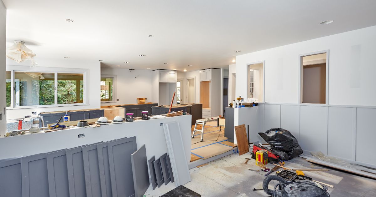 cocina de una casa en construcción 